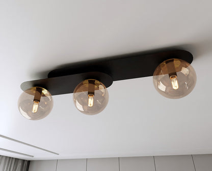 Plaza 3 ceiling lamp black/amber