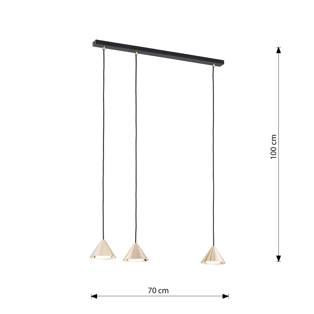 Elit 3 pendant light black/gold