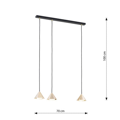 Elit 3 pendant light black/gold