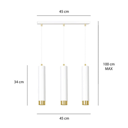 Kibo 3 pendant light white/gold