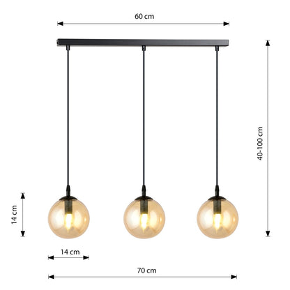 Cosmo 3 pendant light amber