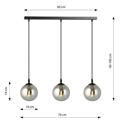 Cosmo 3 pendant light black/graphite