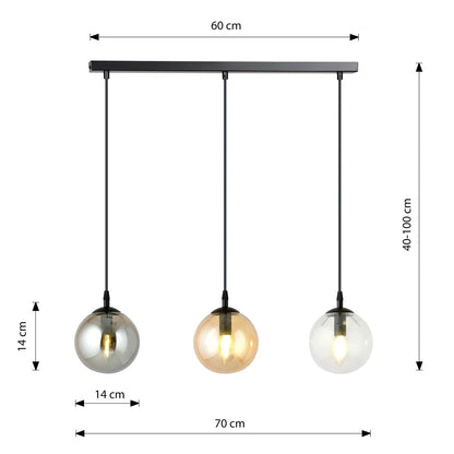 Cosmo 3 pendant light blue/mixed