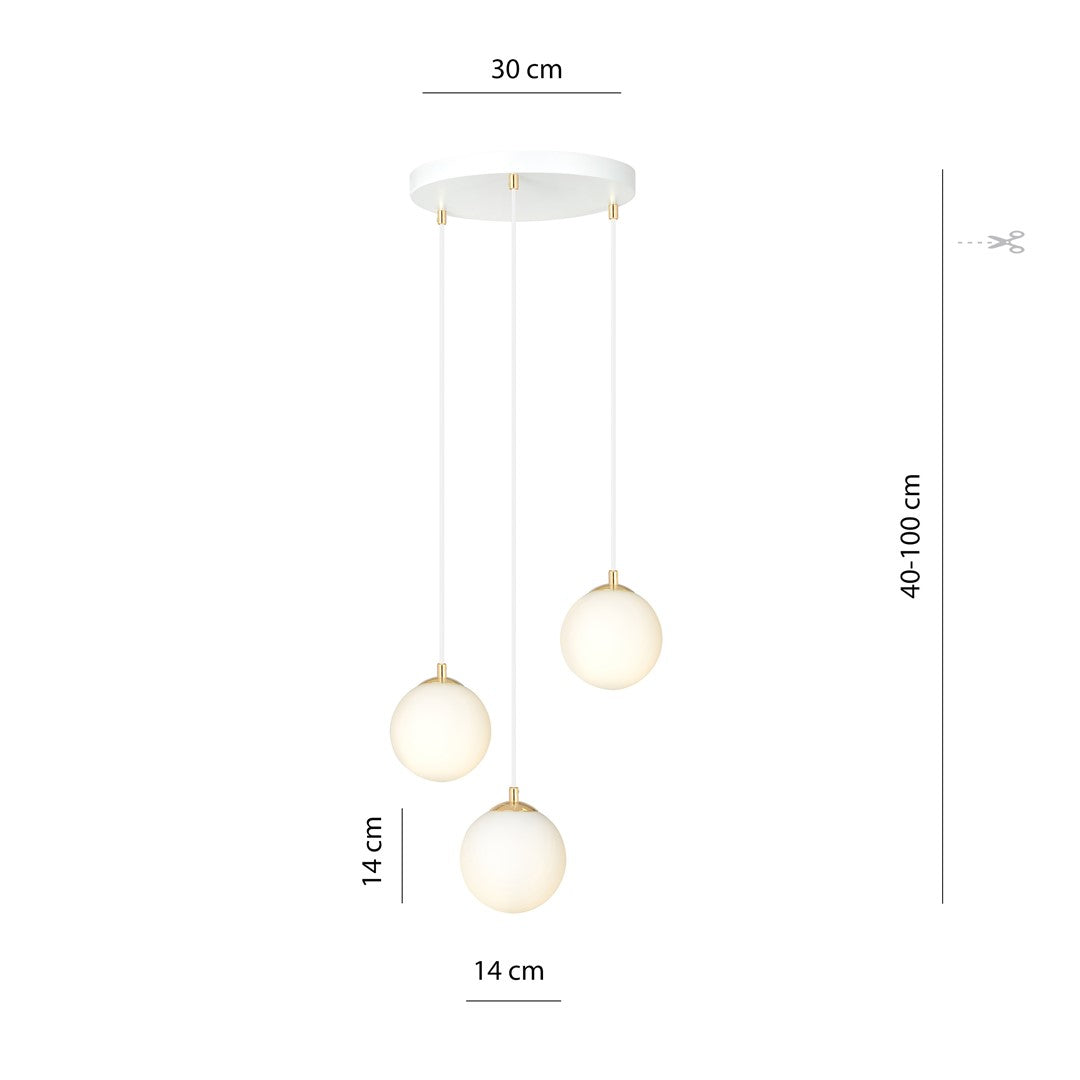Royal 3 pendant light white