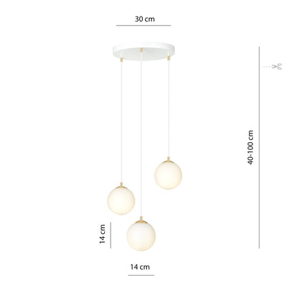 Royal 3 pendant light white