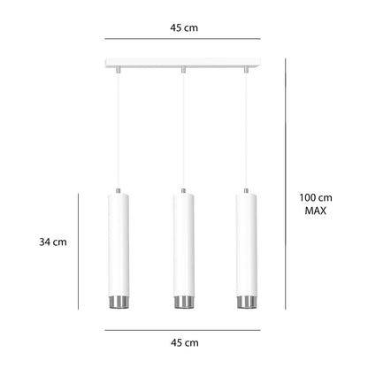 Kibo 3 pendant light white/chrome