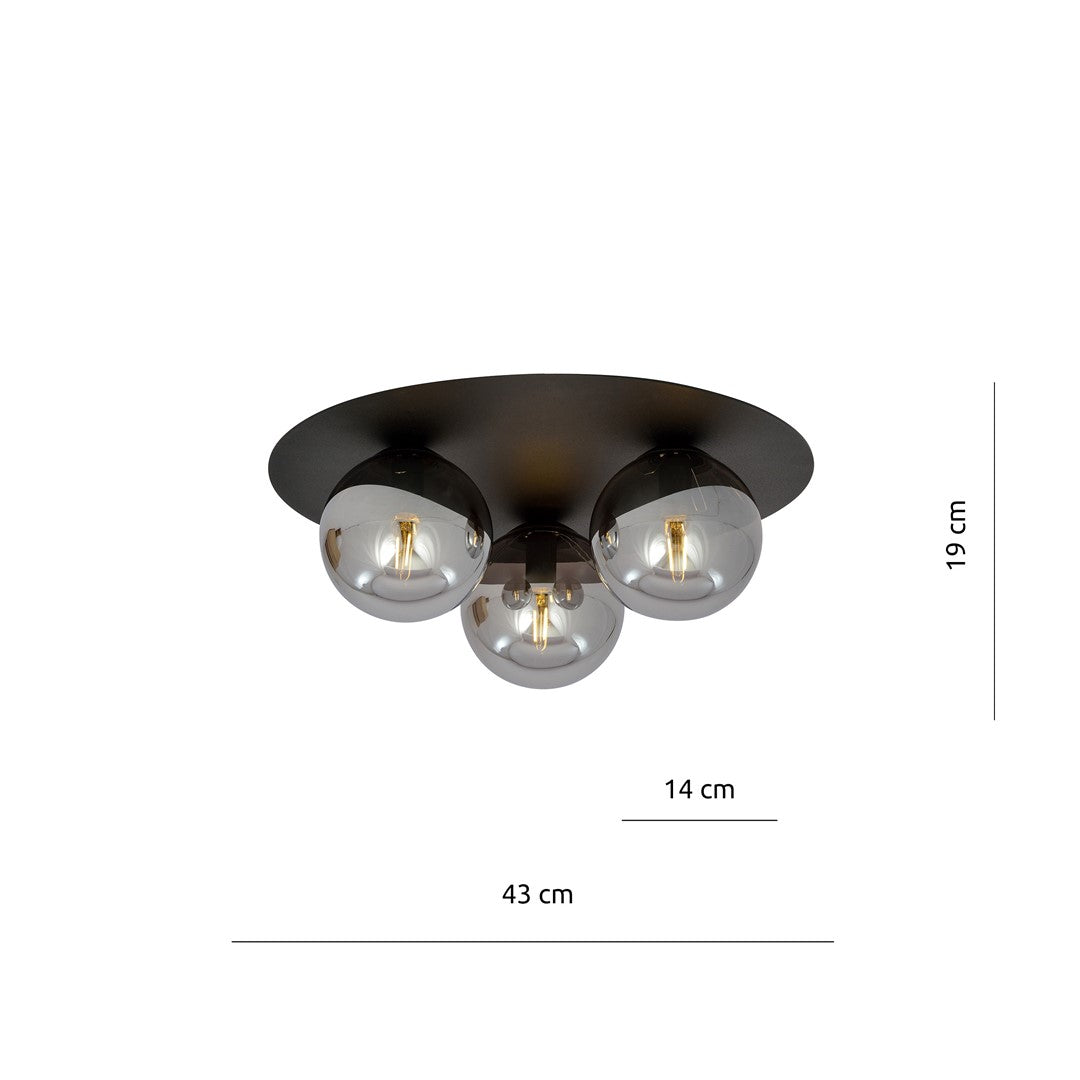 Solar 3 ceiling lamp black/graphite