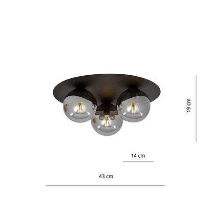 Solar 3 ceiling lamp black/graphite
