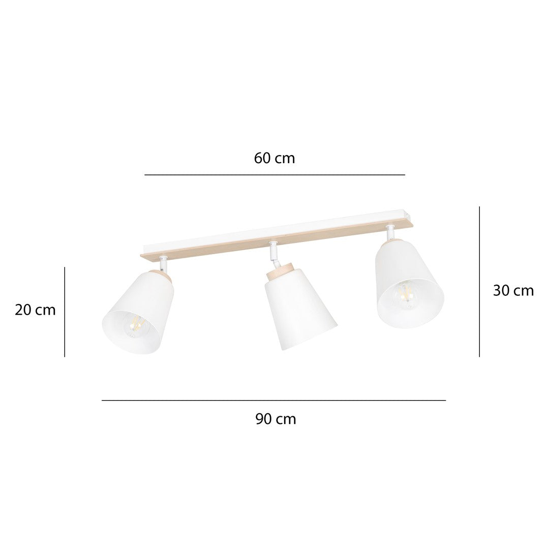 Atlas 3 ceiling spotlight white