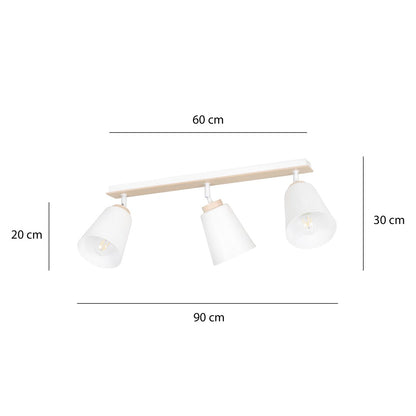 Atlas 3 ceiling spotlight white