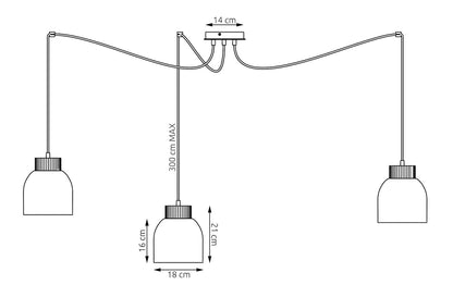 KRU 3 pendant lamp mocha