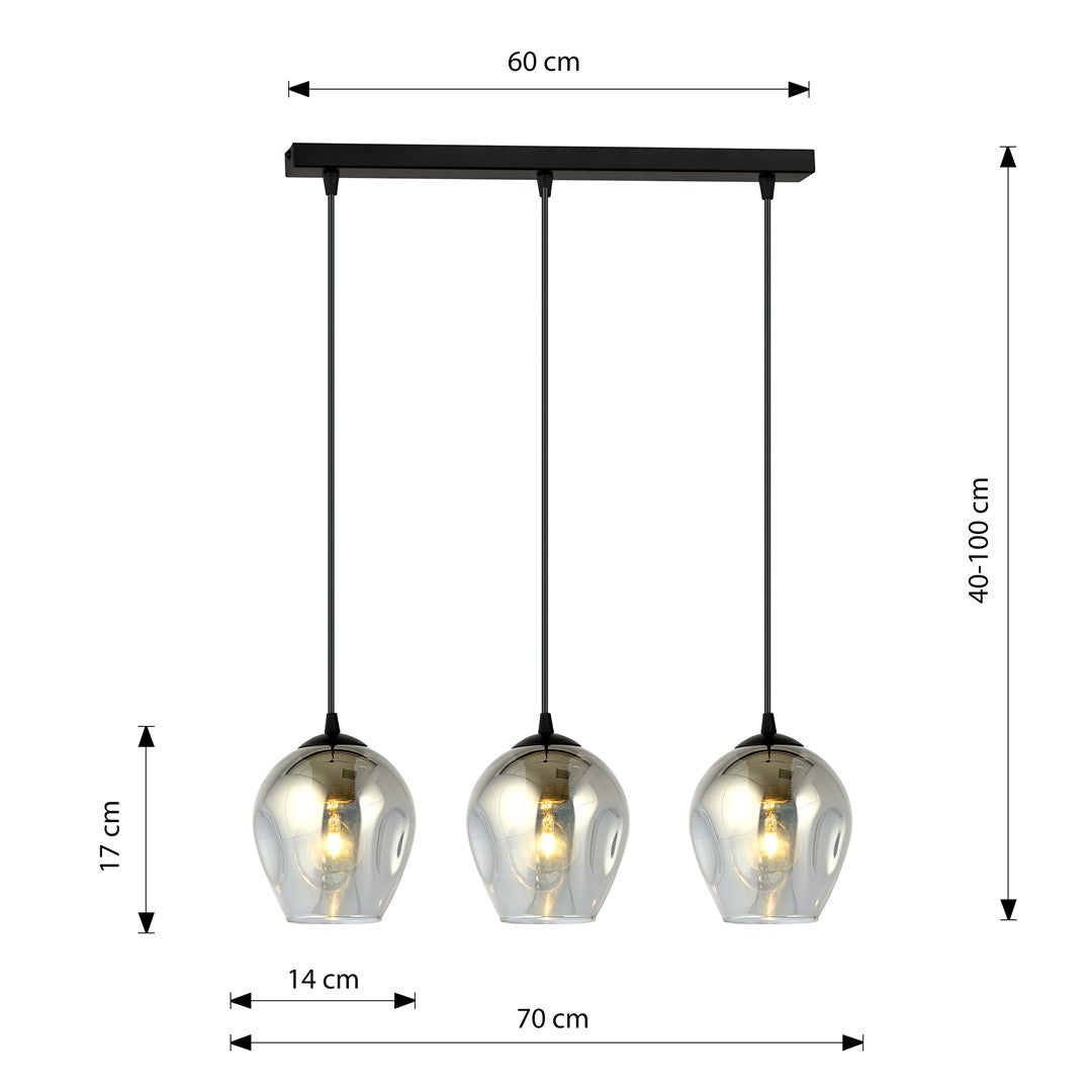 Istar 3 pendant light black/graphite