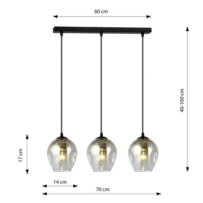 Istar 3 pendant light black/graphite
