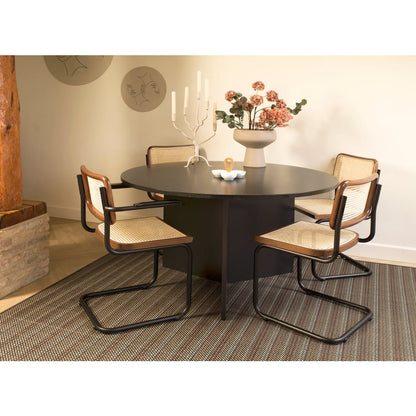 Set of 4 Rattan-Style Dining Chairs, Black, Bas