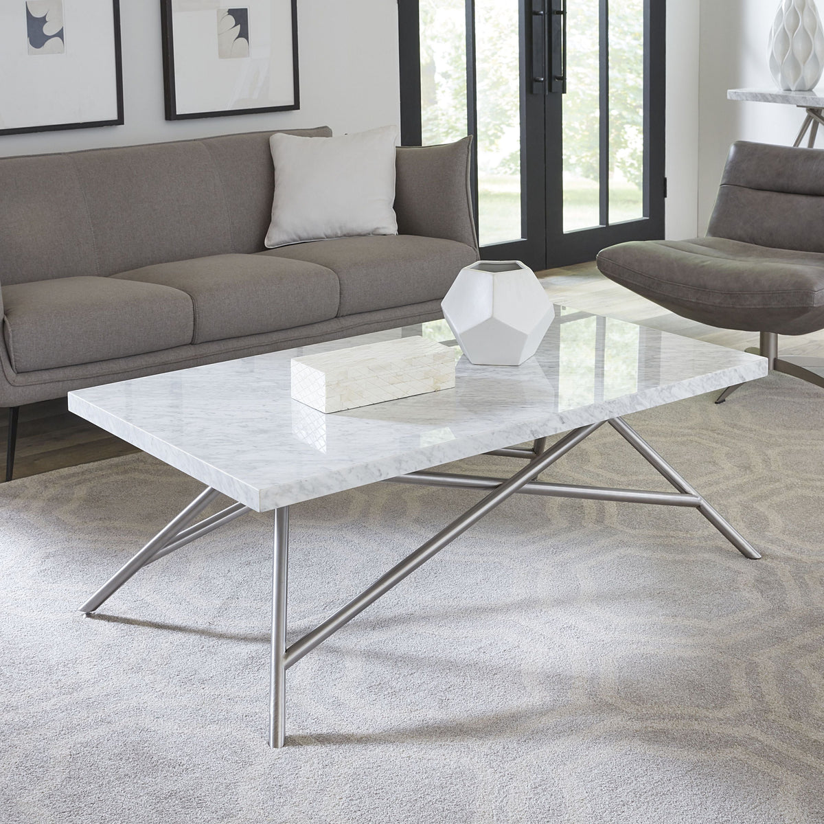 Coral Coffee Table in Marble