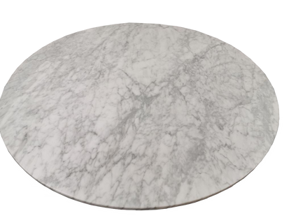 Coral Round Dining Table in Marble and Brushed Stainless Steel