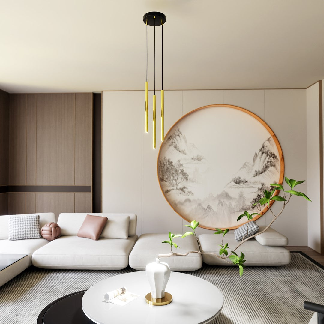 Selter 3 premium pendant light gold