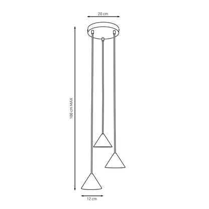 Elit 3 premium pendant light gold