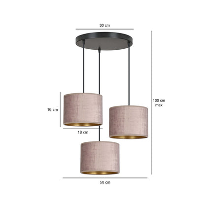 Hilde 3 premium pendant light pink