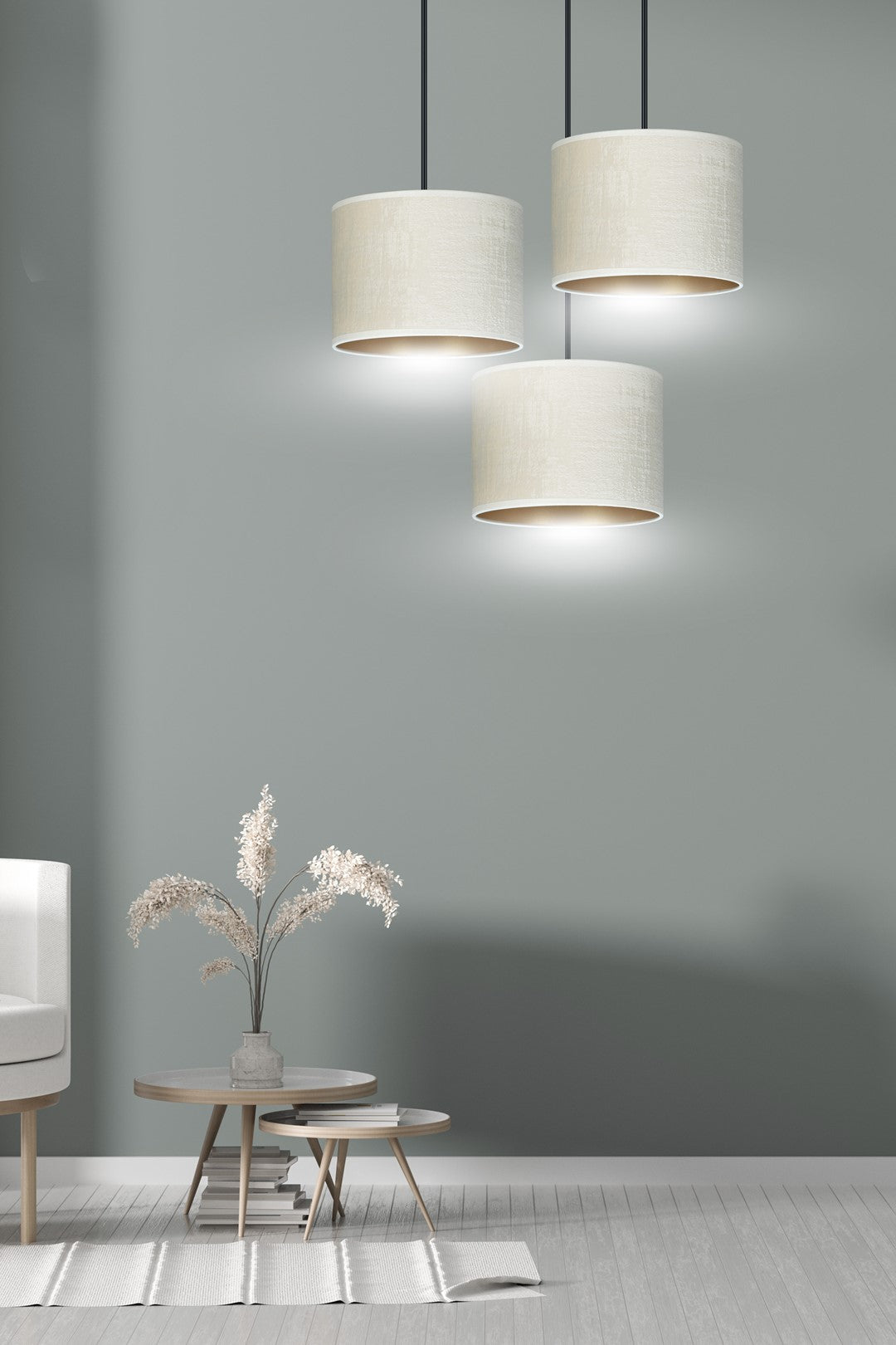 Hilde 3 premium pendant light white