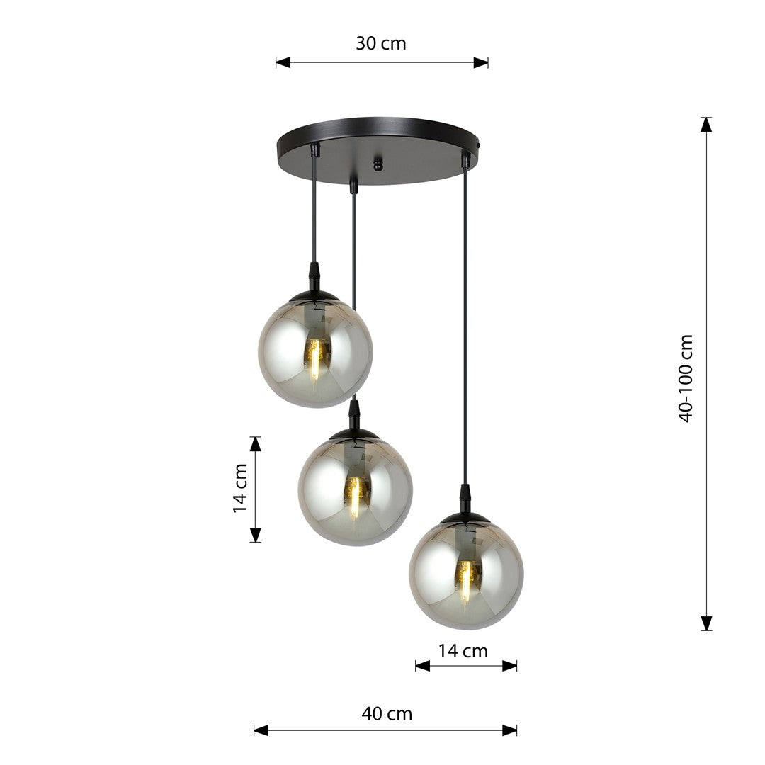 Cosmo 3 premium pendant light graphite