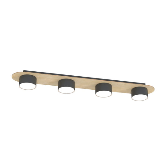 Diaz 4 ceiling lamp black/wood