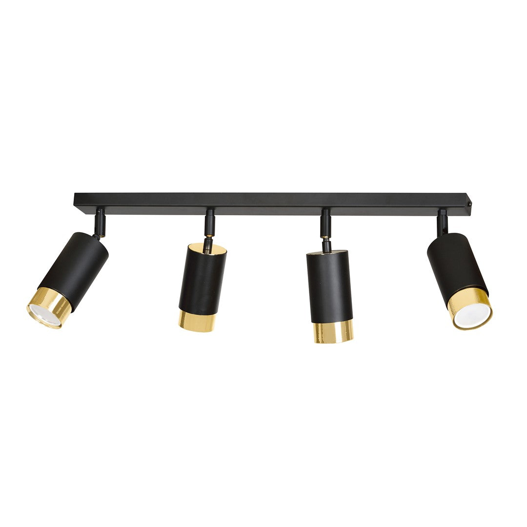 Hiro 4 ceiling spotlight black/gold