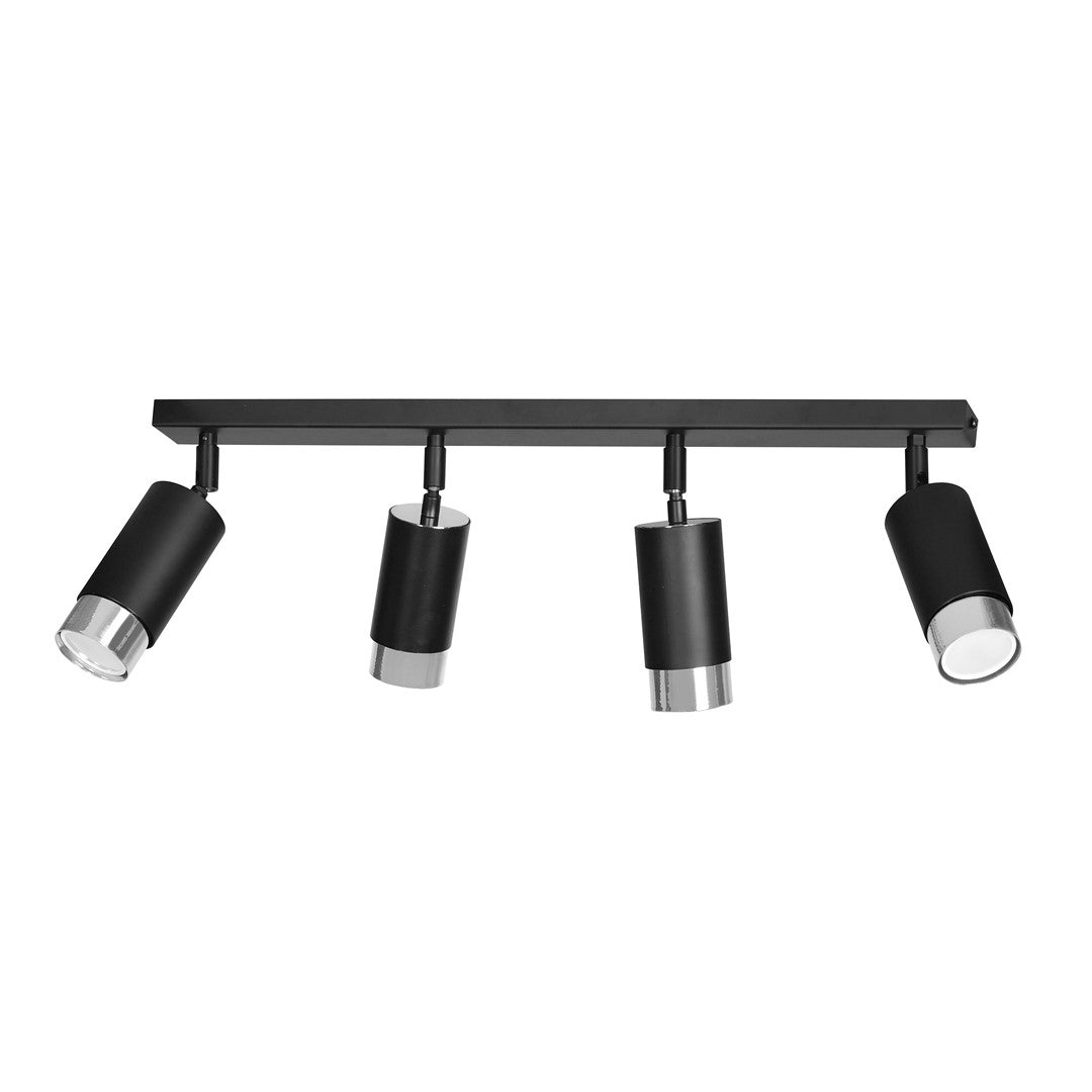 Hiro 4 ceiling spotlight black/chrome