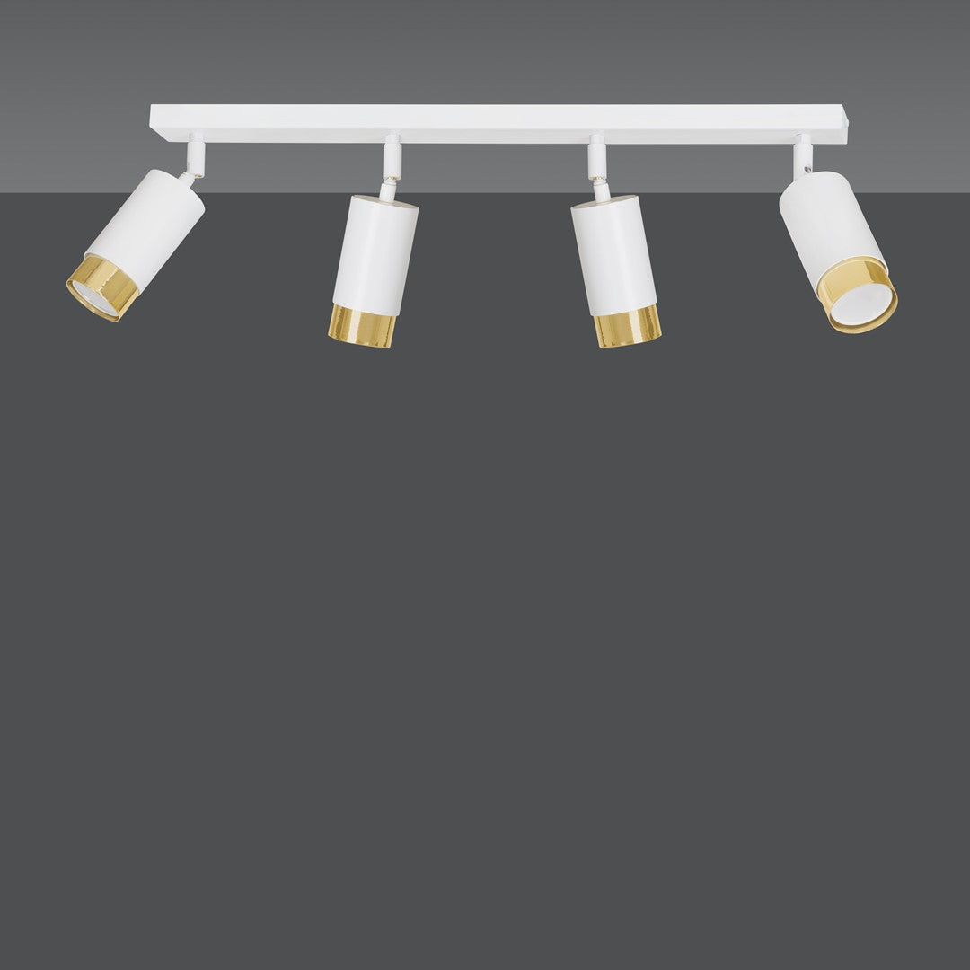 Hiro 4 ceiling spotlight white/gold