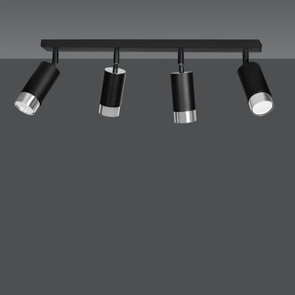 Hiro 4 ceiling spotlight black/chrome