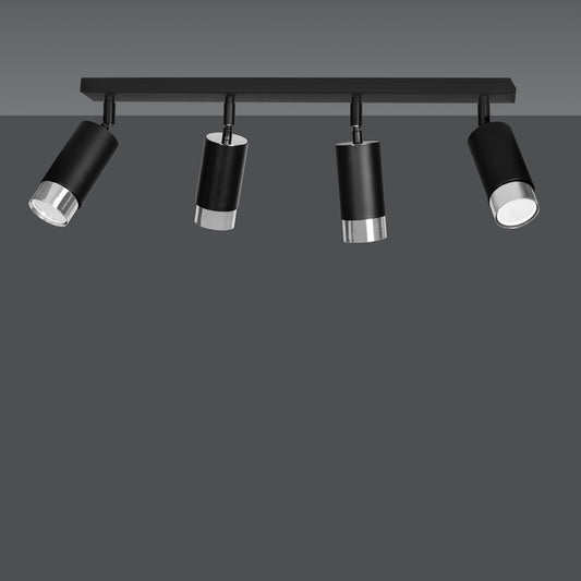 Hiro 4 ceiling spotlight black/chrome