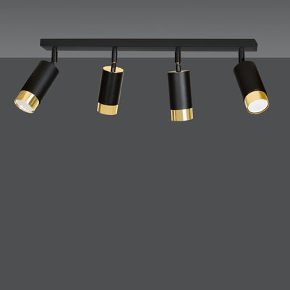 Hiro 4 ceiling spotlight black/gold