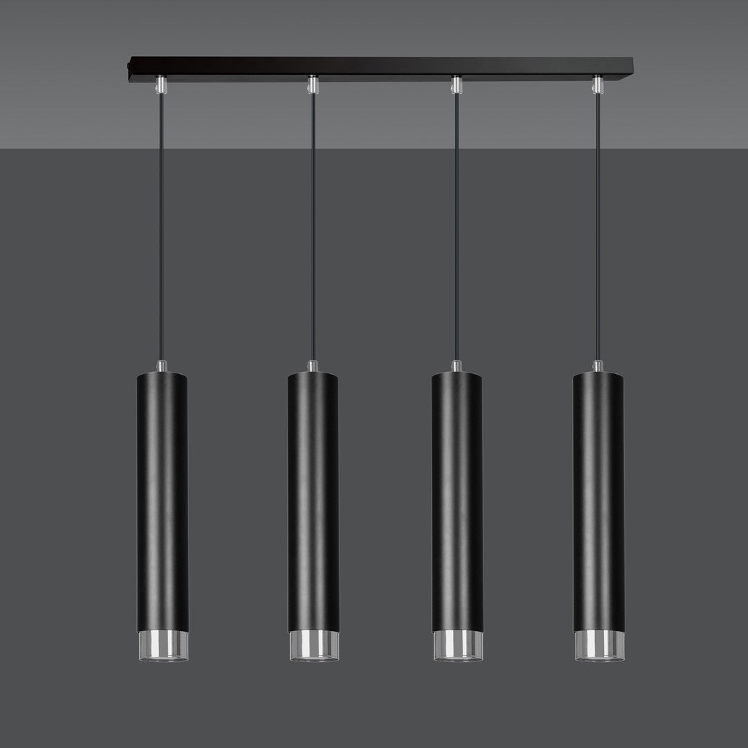 Kibo 4 pendant light black/chrome