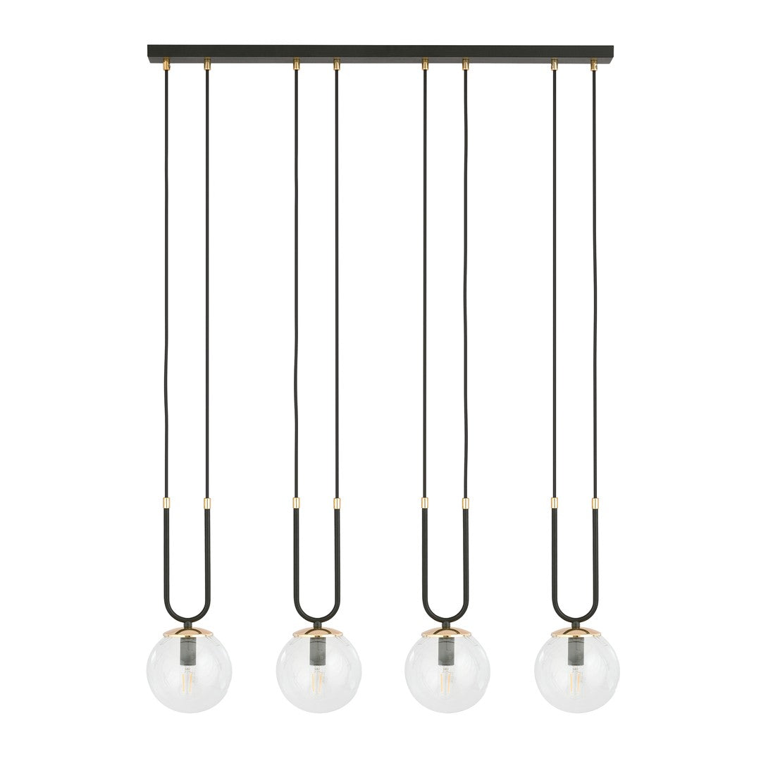 Glam 4 pendant light black/clear