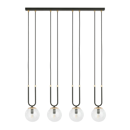 Glam 4 pendant light black/clear
