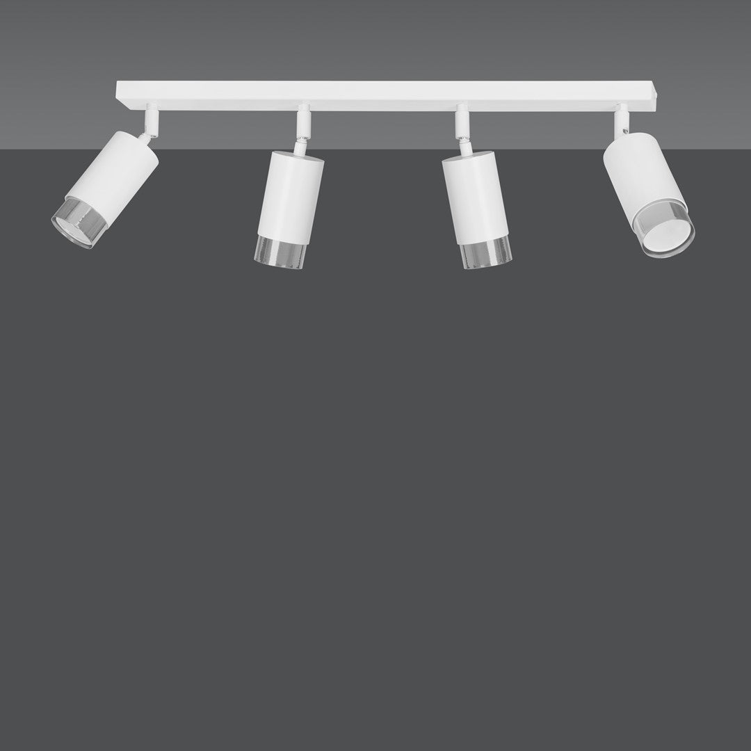 Hiro 4 ceiling spotlight white/chrome