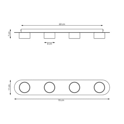 Diaz 4 ceiling lamp black