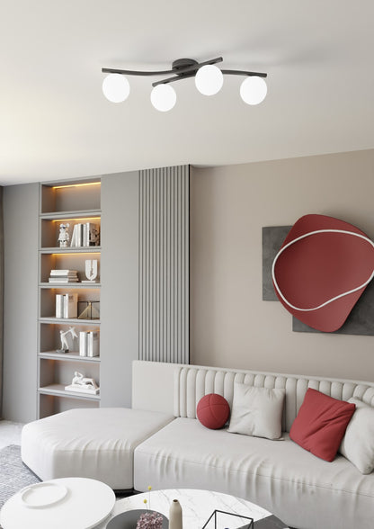 Opus 4 ceiling lamp black/opal