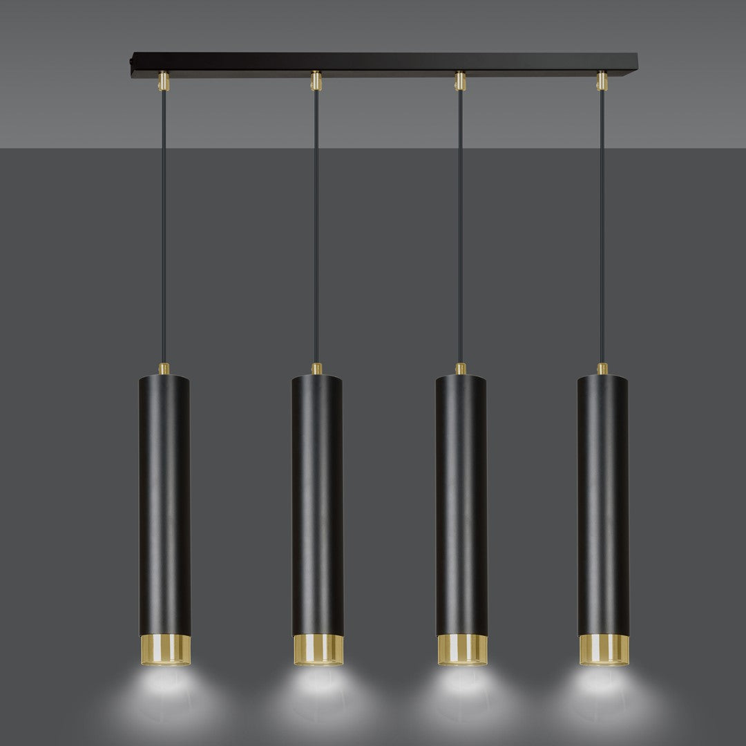Kibo 4 pendant light black/gold