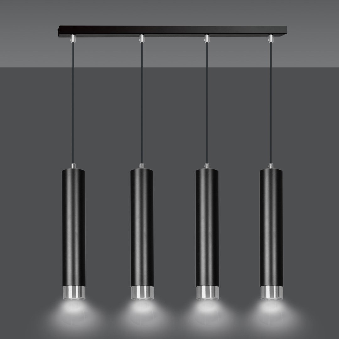 Kibo 4 pendant light black/chrome