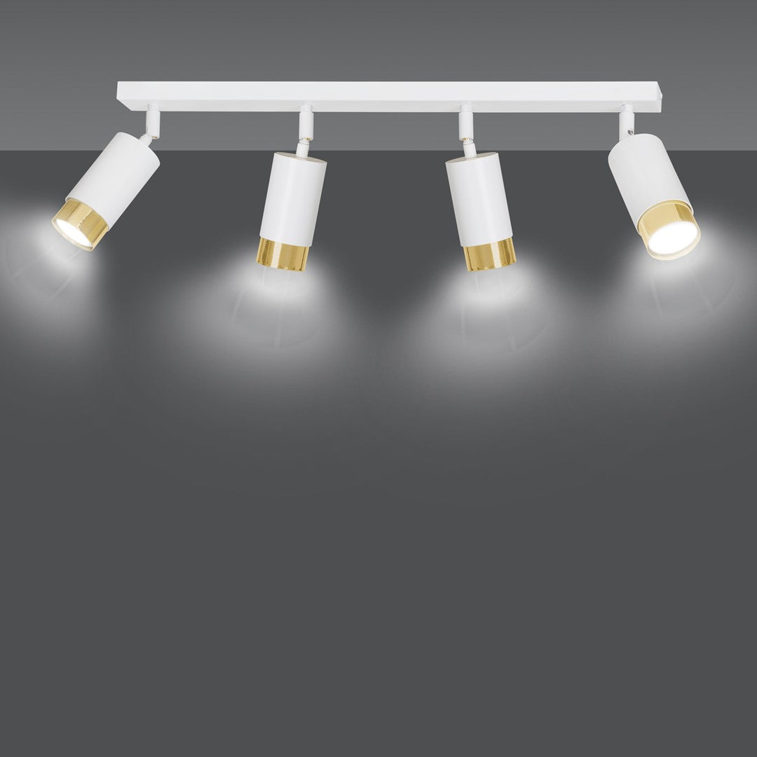 Hiro 4 ceiling spotlight white/gold