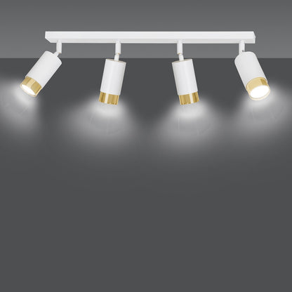 Hiro 4 ceiling spotlight white/gold