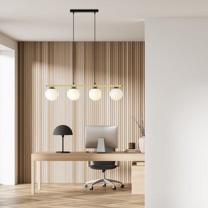 Allora 4 pendant light black/opal