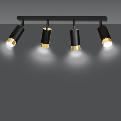 Hiro 4 ceiling spotlight black/gold