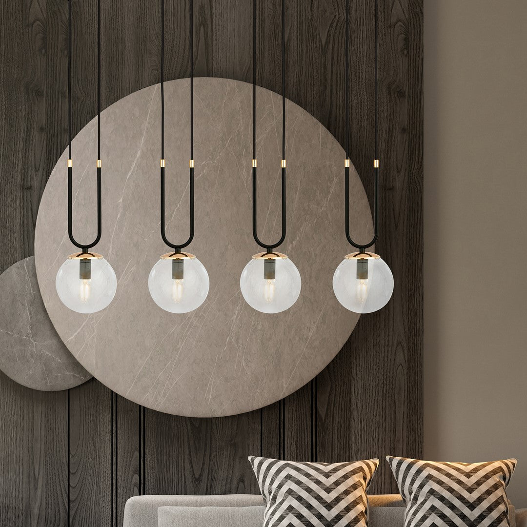 Glam 4 pendant light black/clear