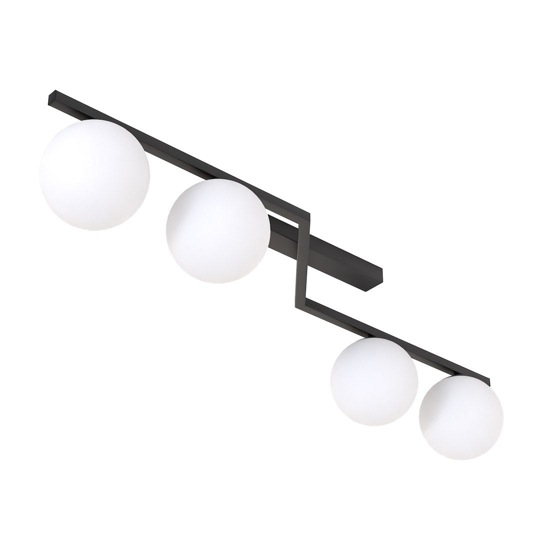 Naton 4 ceiling lamp black/opal
