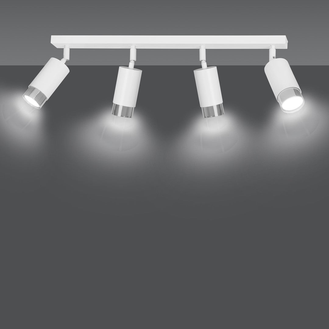Hiro 4 ceiling spotlight white/chrome