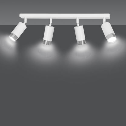 Hiro 4 ceiling spotlight white/chrome
