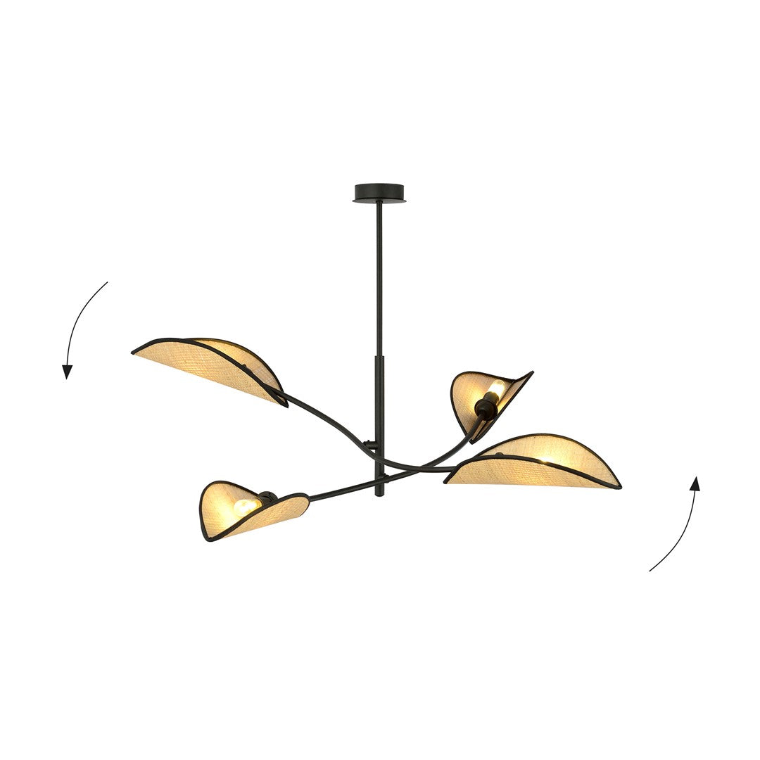 LOTUS 4 BLACK/RATTAN