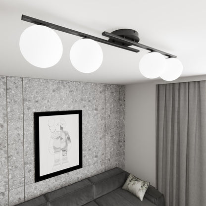 Kairo 4 ceiling lamp black/opal